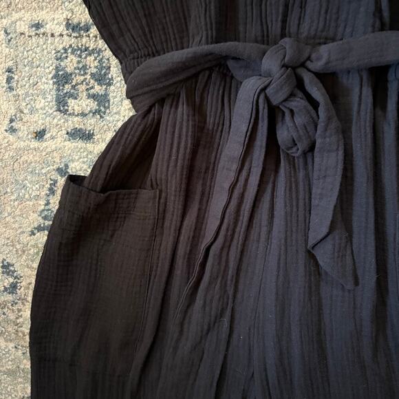 L*Space Black Shore Thing Lightweight Gauzy Relaxed Jumpsuit Large - Picture 6 of 9